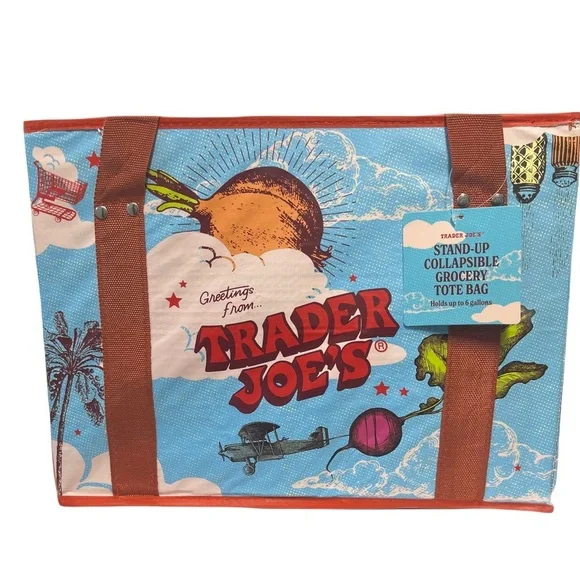 Trader Joe's Stand-Up Collapsible Grocery Tote Bag - Picture 1 of 11